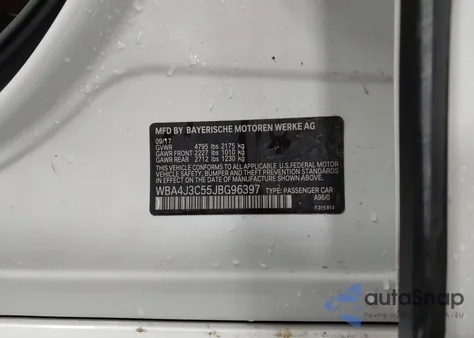 2018 BMW 430I Gran Coupe xDrive из США, поврежденный, VIN WBA4J3C55JBG96397